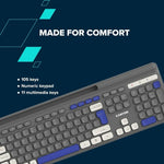CANYON HKB-W03 bezvadu tastatūra, 2,4 GHz, 105 taustiņi, pelēka