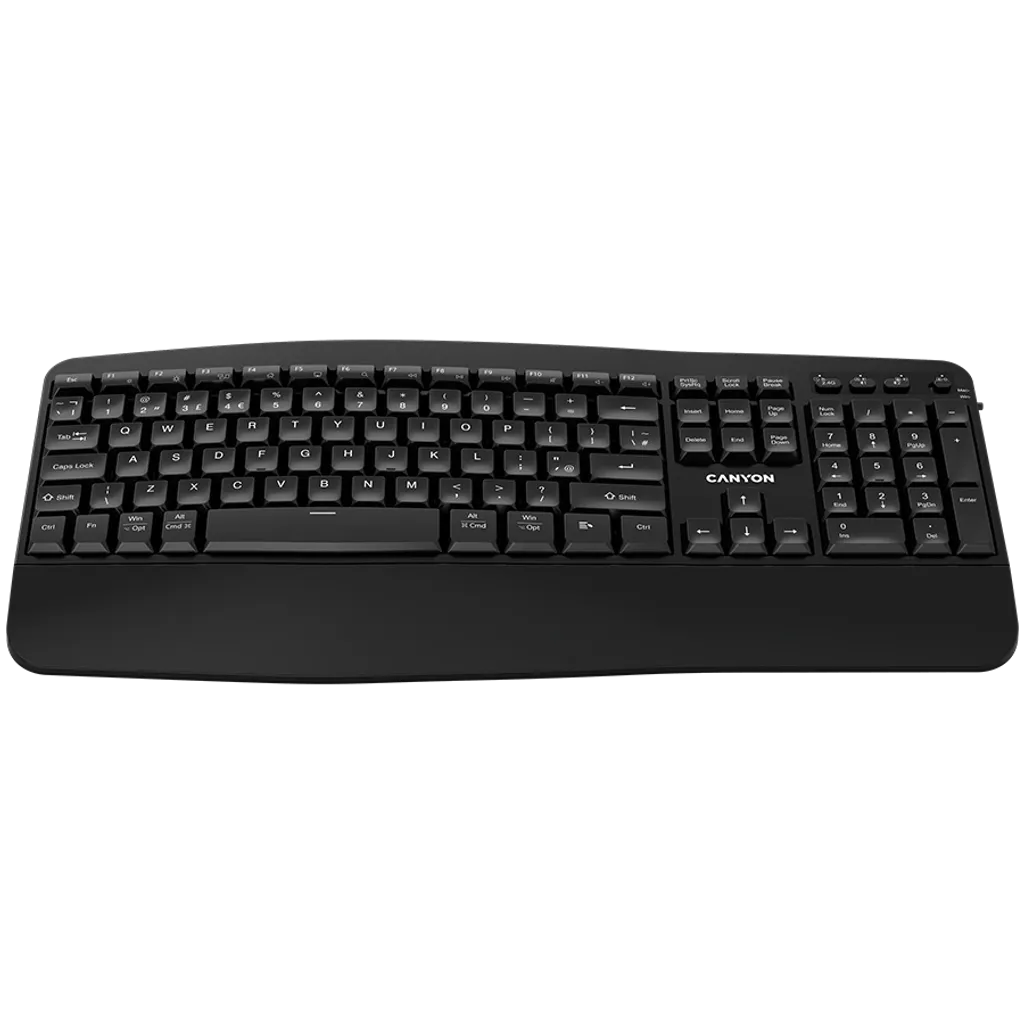 CANYON HKB-W6 bezvadu tastatūra, 2,4 GHz/Bluetooth, 105 taustiņi, melna