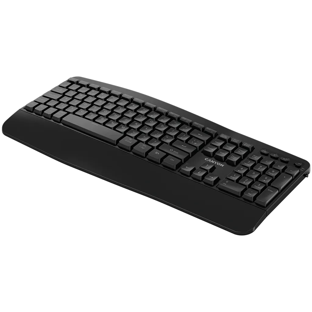CANYON HKB-W6 bezvadu tastatūra, 2,4 GHz/Bluetooth, 105 taustiņi, melna