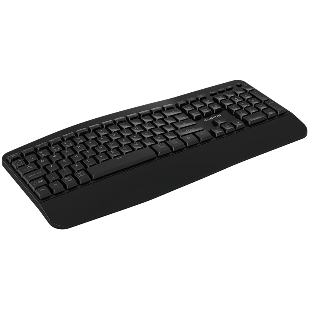 CANYON HKB-W6 bezvadu tastatūra, 2,4 GHz/Bluetooth, 105 taustiņi, melna