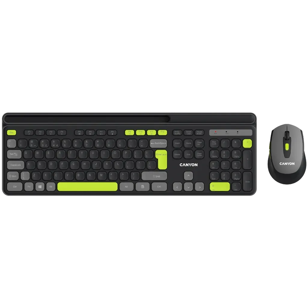 CANYON HSET-W5 bezvadu tastatūras un peles komplekts, 2,4 GHz, melns