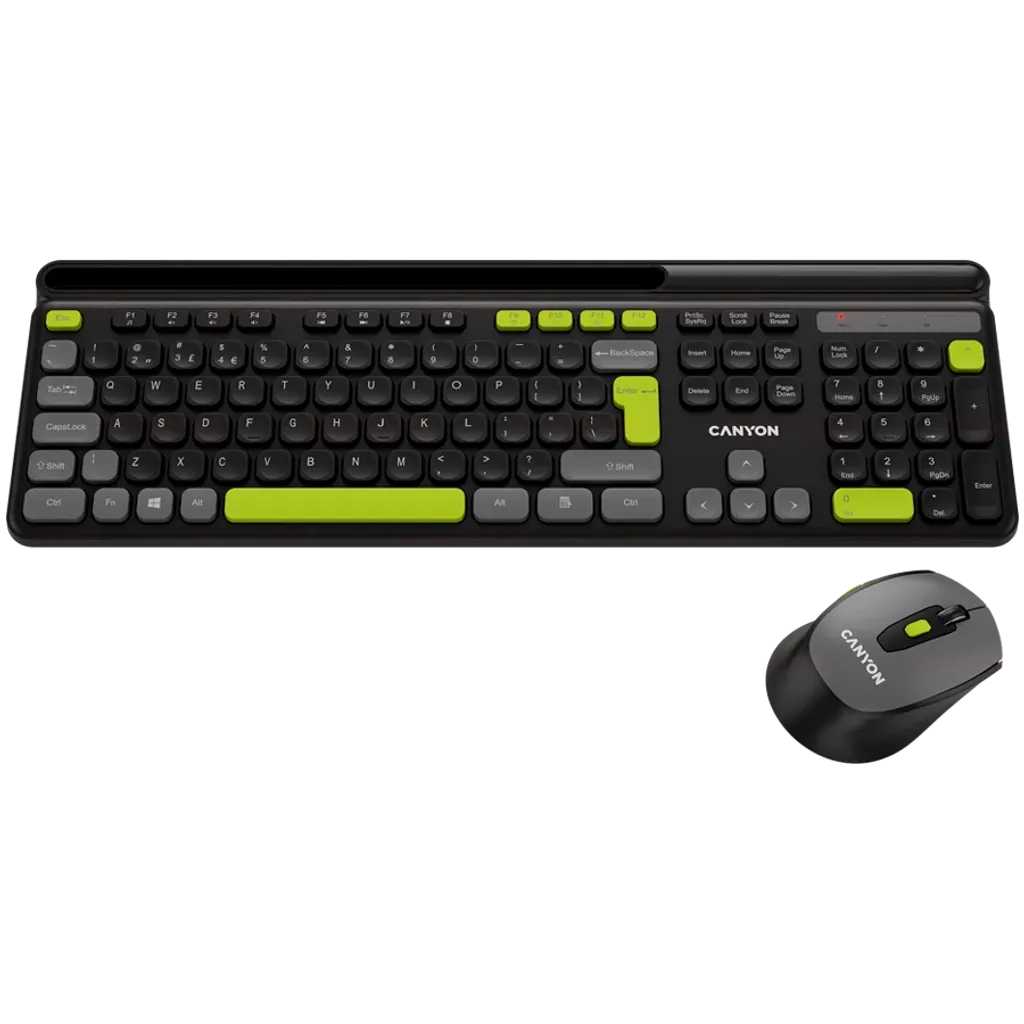 CANYON HSET-W5 bezvadu tastatūras un peles komplekts, 2,4 GHz, melns