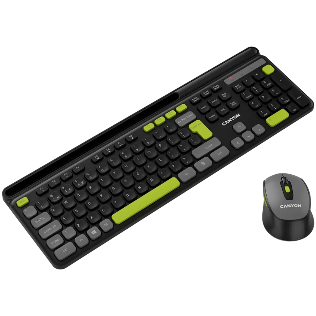 CANYON HSET-W5 bezvadu tastatūras un peles komplekts, 2,4 GHz, melns