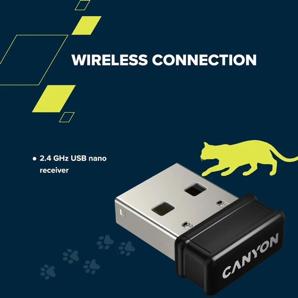 CANYON HSET-W6 Kitty bezvadu tastatūras un peles komplekts, zils