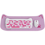 CANYON HSET-W6 Kitty bezvadu tastatūras un peles komplekts, rozā