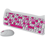 CANYON HSET-W6 Kitty bezvadu tastatūras un peles komplekts, rozā