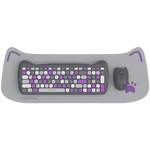 CANYON HSET-W6 Kitty bezvadu tastatūras un peles komplekts, violets