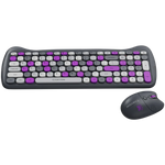 CANYON HSET-W6 Kitty bezvadu tastatūras un peles komplekts, violets