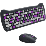 CANYON HSET-W6 Kitty bezvadu tastatūras un peles komplekts, violets