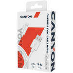 Canyon MFI-12 USB-A–Lightning kabelis, 2 m, 12 W, balts
