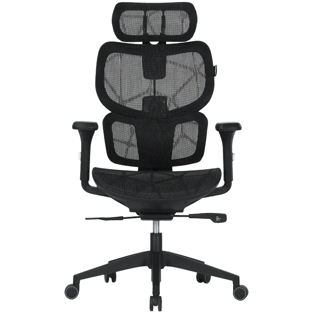 CANYON Ventra MOCH01 ergonomisks spēļu krēsls, līdz 136 kg, melns