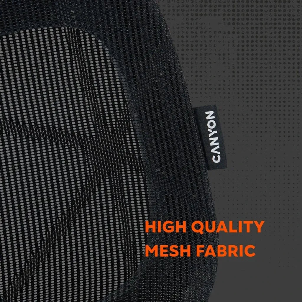 CANYON Ventra MOCH01 ergonomisks spēļu krēsls, līdz 136 kg, melns
