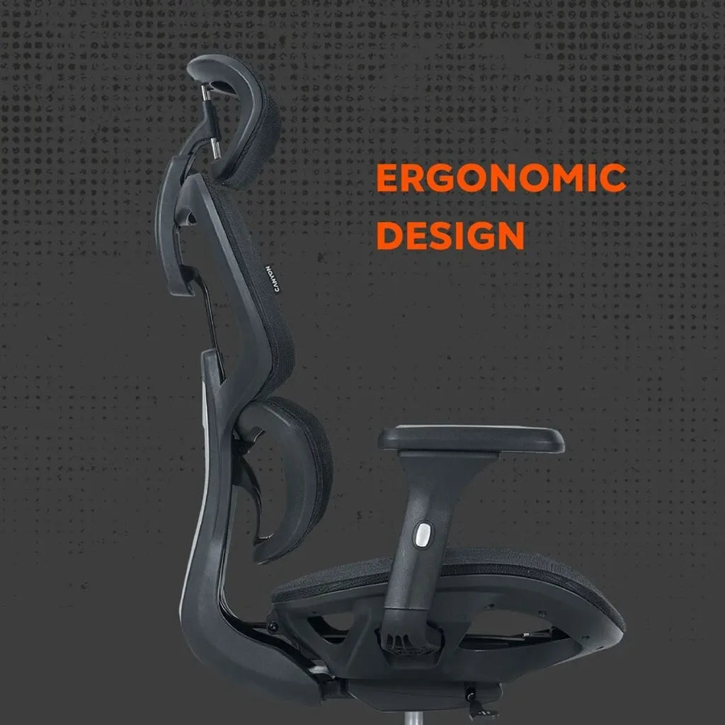 CANYON Ventra MOCH01 ergonomisks spēļu krēsls, līdz 136 kg, melns