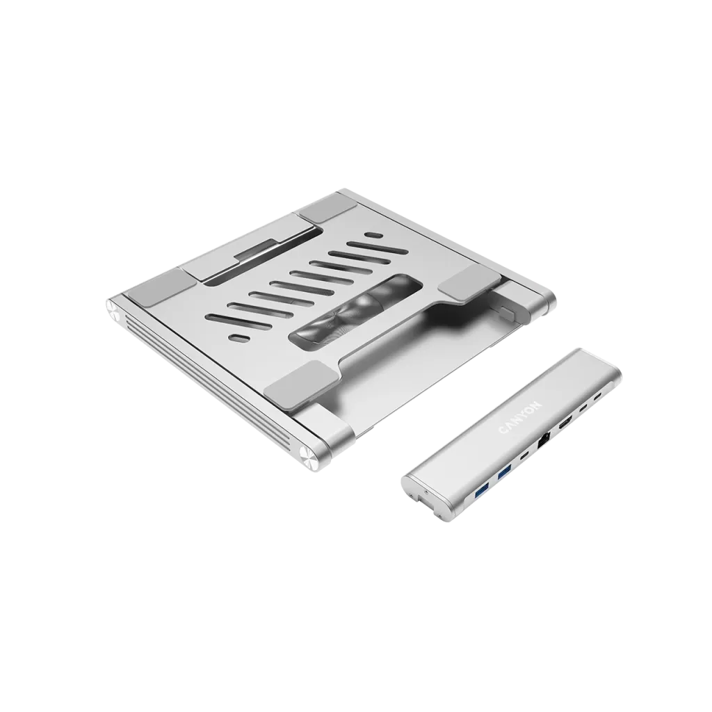 CANYON OnStand 2 klēpjdatora statīvs ar 6in1 USB-C HUB, 100W PD, 4K