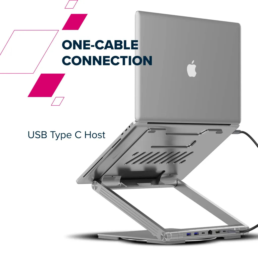 CANYON OnStand 2 klēpjdatora statīvs ar 6in1 USB-C HUB, 100W PD, 4K