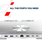 CANYON OnStand 2 klēpjdatora statīvs ar 6in1 USB-C HUB, 100W PD, 4K