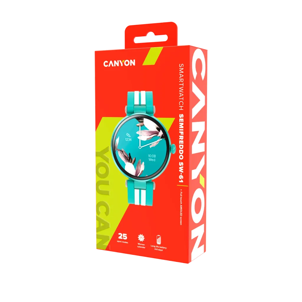 CANYON Semifreddo SW-61 viedpulkstenis 1.19" AMOLED, IP68, zaļš