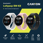 CANYON Lollypop SW-63 viedpulkstenis 1.3" IPS, IP68, rozā