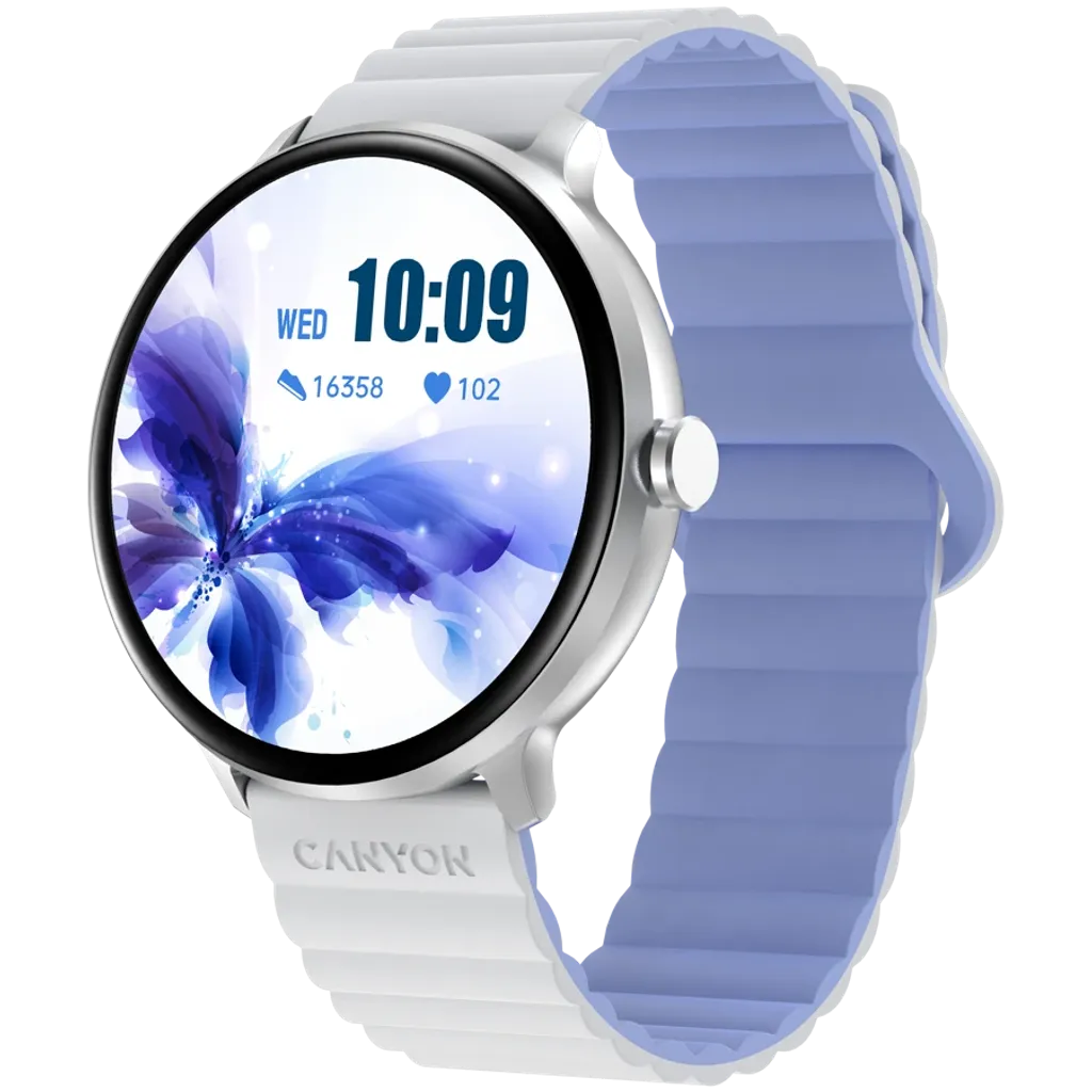 CANYON Jacky SW-69 viedpulkstenis 1.3" LTPS, IP68, balts/zils