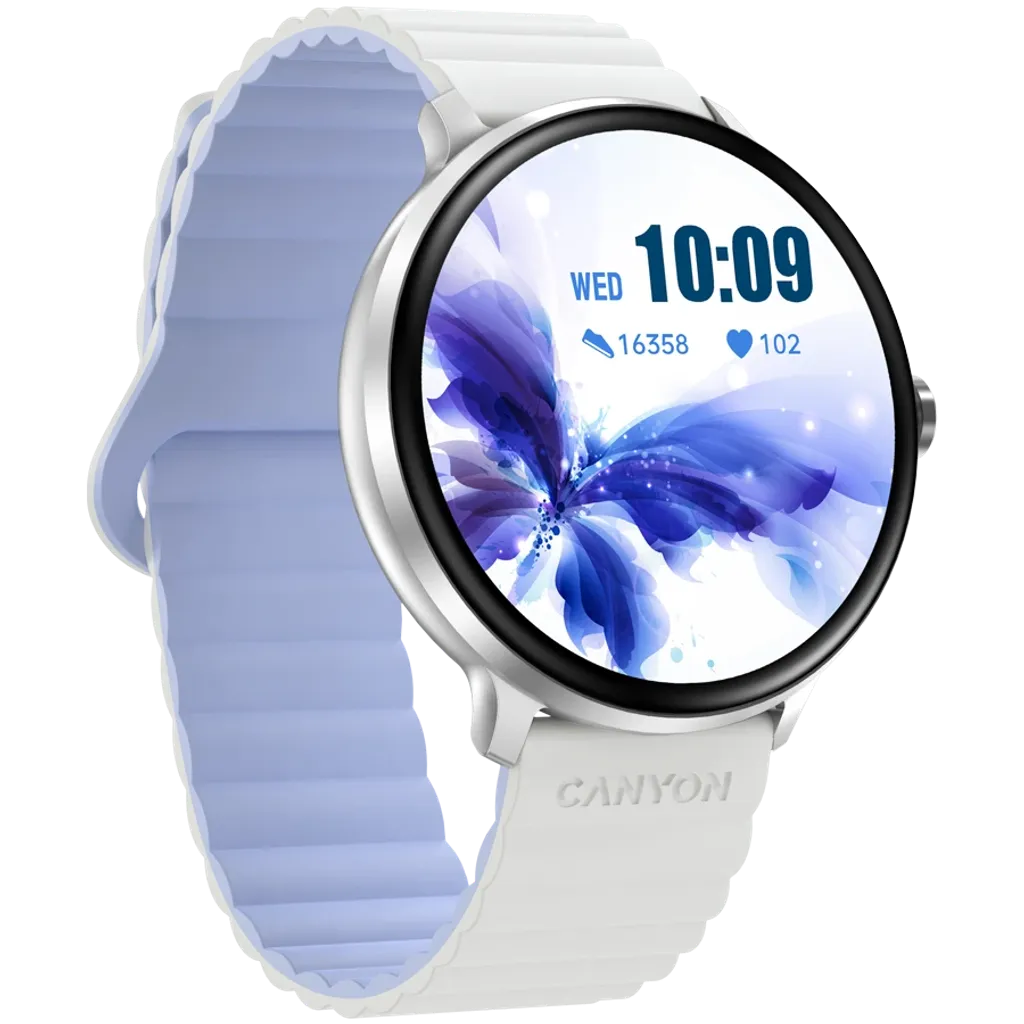 CANYON Jacky SW-69 viedpulkstenis 1.3" LTPS, IP68, balts/zils