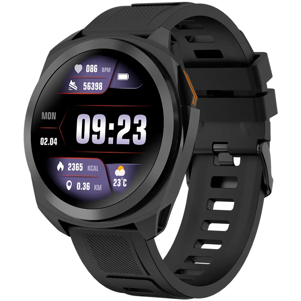 CANYON Maverick SW-83 GPS viedpulkstenis 1.32" IPS, IP68, melns