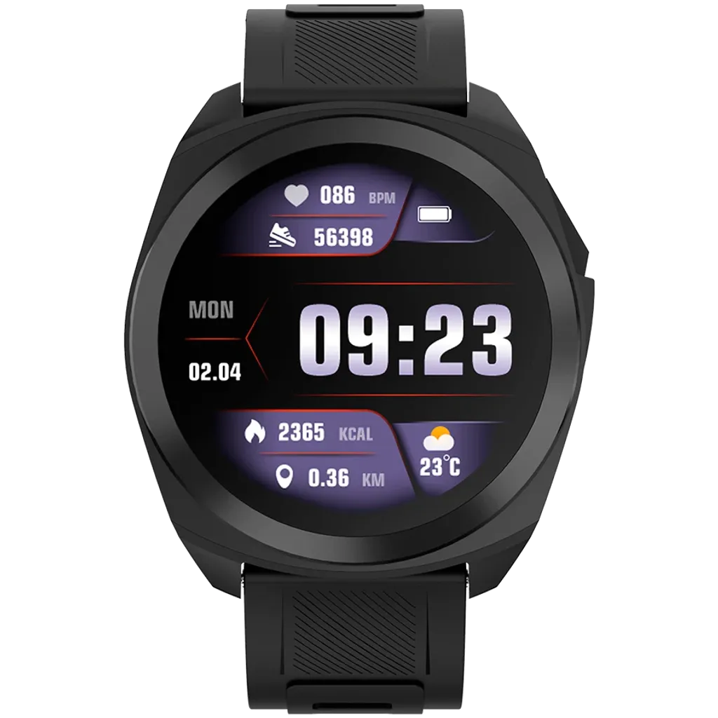 CANYON Maverick SW-83 GPS viedpulkstenis 1.32" IPS, IP68, melns