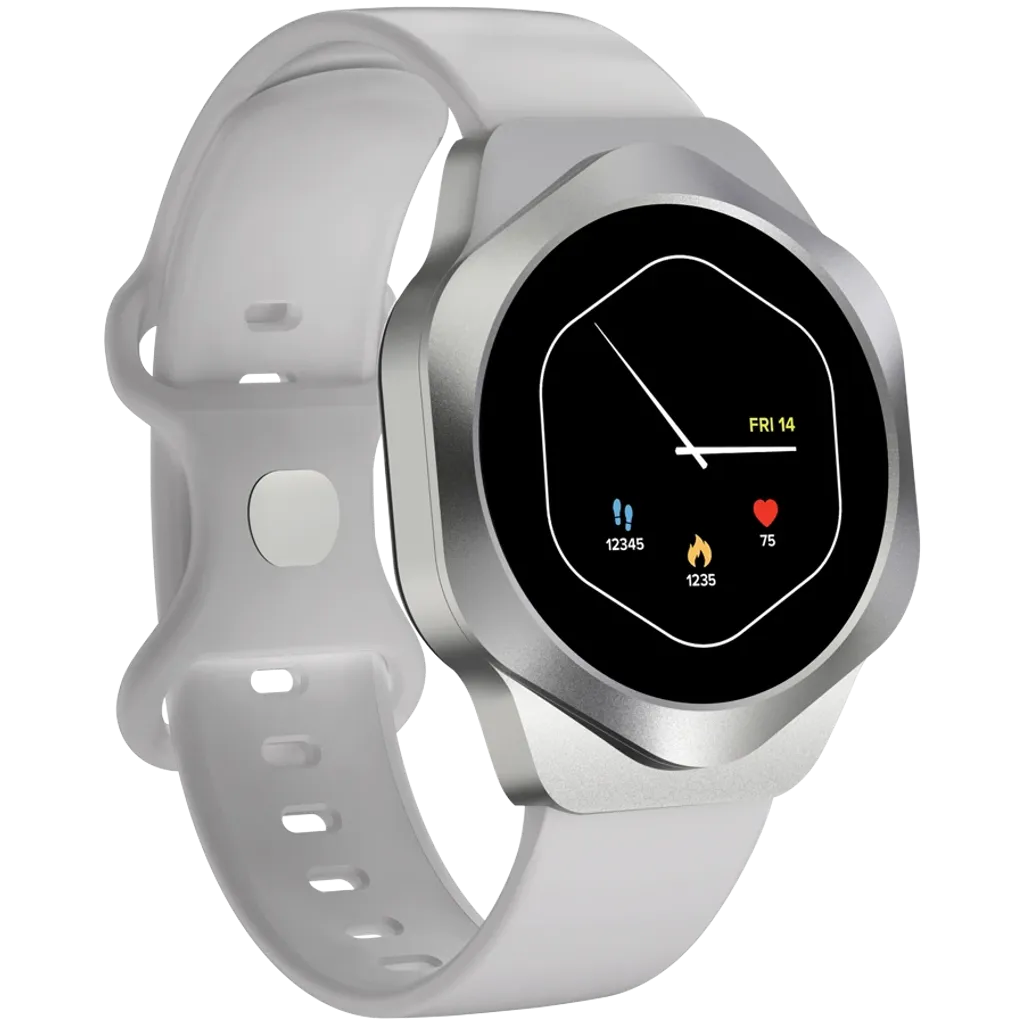 CANYON Hexagon SW-88 viedpulkstenis 1.43" AMOLED, BT zvani, IP67, sudraba