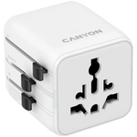 CANYON OnTour One universāls ceļojumu adapteris EU/UK/US/AUS, 2500W, balts
