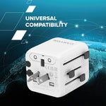 CANYON OnTour One universāls ceļojumu adapteris EU/UK/US/AUS, 2500W, balts