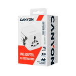 CANYON OnTour One universāls ceļojumu adapteris EU/UK/US/AUS, 2500W, balts