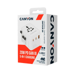 CANYON OnTour 20 universāls GaN III ceļojumu adapteris 20W, EU/UK/US/AUS
