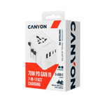 CANYON OnTour 70 universāls GaN III ceļojumu adapteris 70W, EU/UK/US/AUS
