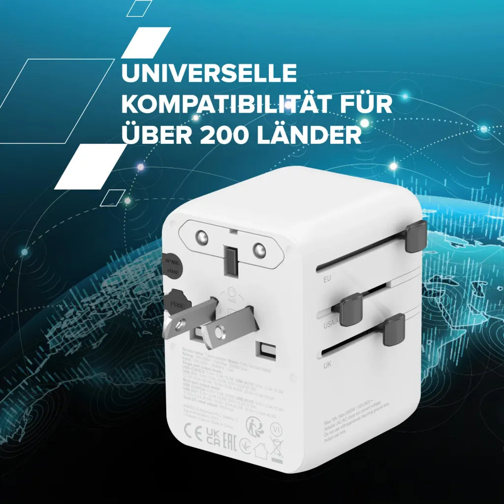 CANYON OnTour 70 universāls GaN III ceļojumu adapteris 70W, EU/UK/US/AUS