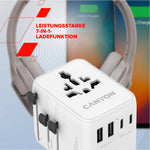 CANYON OnTour 70 universāls GaN III ceļojumu adapteris 70W, EU/UK/US/AUS