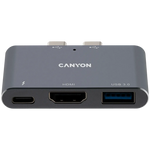 CANYON DS-1 3-in-1 Thunderbolt 3 dokstacija, HDMI, USB 3.0, 100W PD