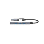 CANYON OnHub 02 4-portu USB-C/USB-A HUB, USB 3.0, pelēks