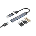CANYON OnHub 02 4-portu USB-C/USB-A HUB, USB 3.0, pelēks