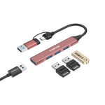 CANYON OnHub 02 4-portu USB-C/USB-A HUB, USB 3.0, 107x17x7mm, rozā