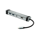 CANYON DS-3 4-in-1 USB-C HUB, HDMI 4K, 2×USB 3.0, PD 60W, pelēks