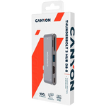 CANYON DS-5 5-in-1 Thunderbolt 3 dokstacija, HDMI 4K, PD 100W, pelēka