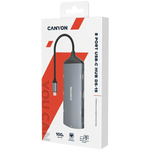 CANYON DS-15 USB-C 8 portu HUB, 100W PD, HDMI 4K, Gigabit Ethernet