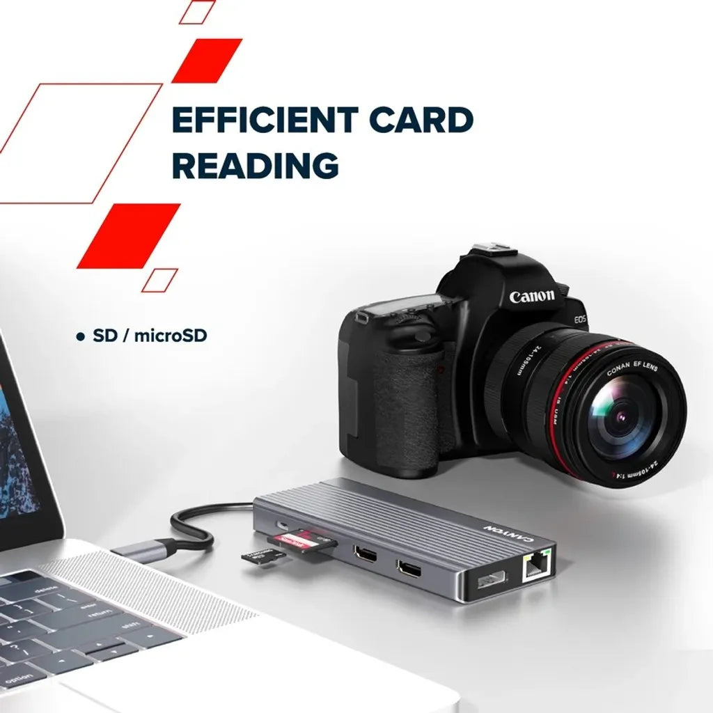 CANYON DS-16 USB-C 13 portu HUB, 100W PD, 2×HDMI 4K 60 Hz, DP