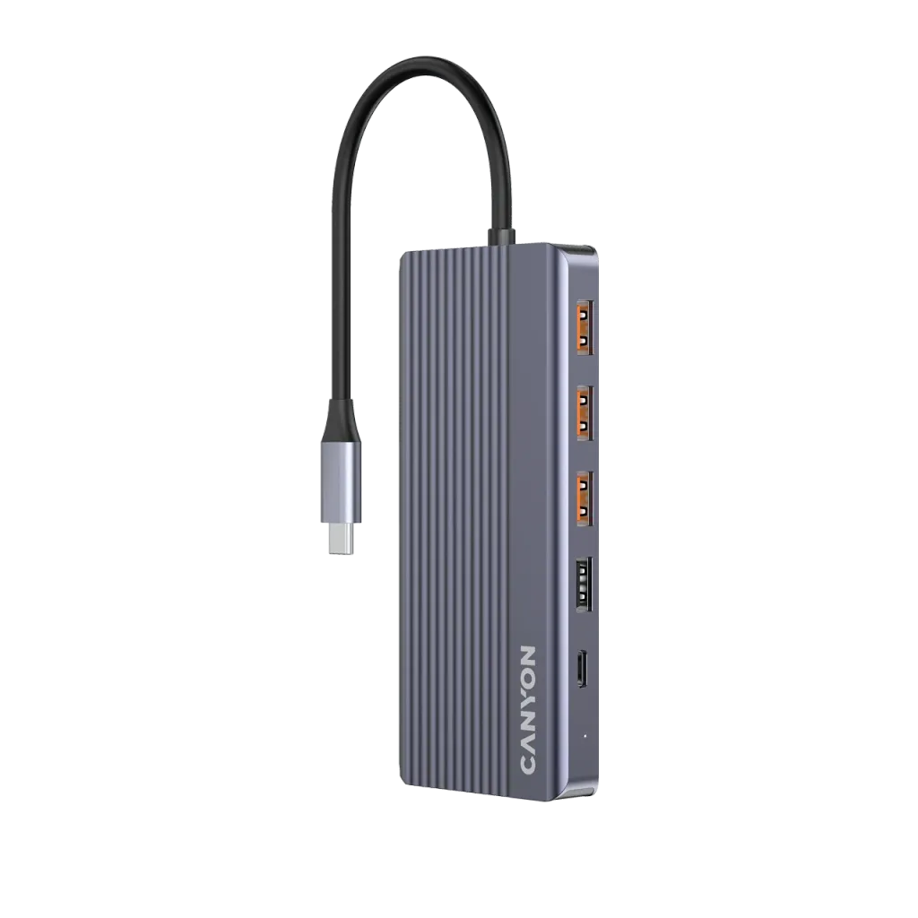 CANYON DS-16 USB-C 13 portu HUB, 100W PD, 2×HDMI 4K 60 Hz, DP