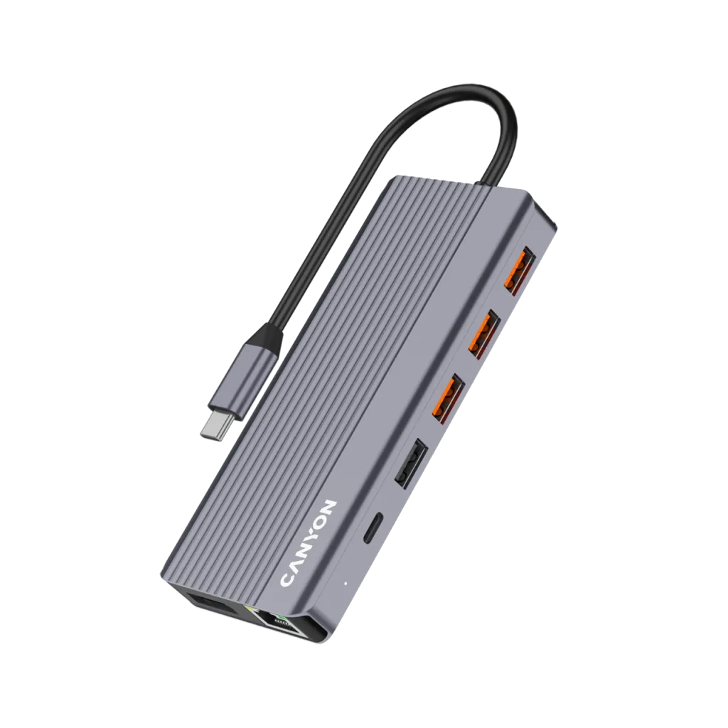 CANYON DS-16 USB-C 13 portu HUB, 100W PD, 2×HDMI 4K 60 Hz, DP