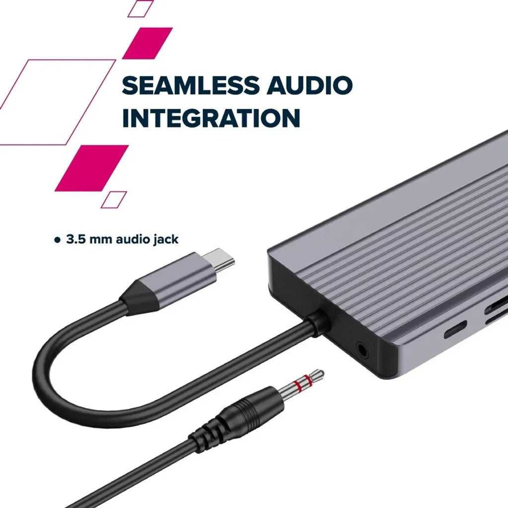 CANYON DS-16 USB-C 13 portu HUB, 100W PD, 2×HDMI 4K 60 Hz, DP