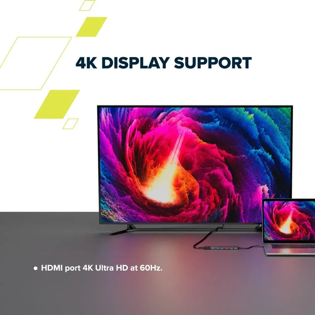 CANYON DS-17 USB-C 6 portu HUB, 100W PD, HDMI 4K 60Hz, pelēks