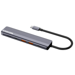 CANYON DS-17 USB-C 6 portu HUB, 100W PD, HDMI 4K 60Hz, pelēks
