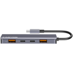 CANYON DS-18 USB-C 5 portu HUB, 100W PD, 10Gb/s, pelēks