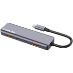 CANYON DS-18 USB-C 5 portu HUB, 100W PD, 10Gb/s, pelēks