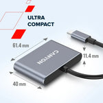 CANYON DS-3 3-portu USB-C HUB, 2×USB-A + USB-C, 10Gbit/s, pelēks